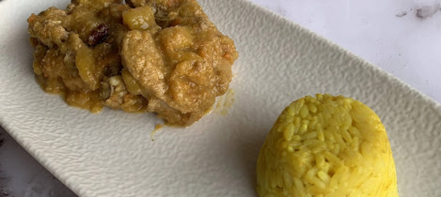 SOLOMILLO DE CERDO CON SALSA DE MANGO Y ARROZ AL VAPOR