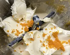 Step <p>Añada el queso mascarpone y la piel de naranja y mezcle <span style="-webkit-text-size-adjust: 100%;">30 seg/vel 3. Retire la mariposa.</span></p> illustration